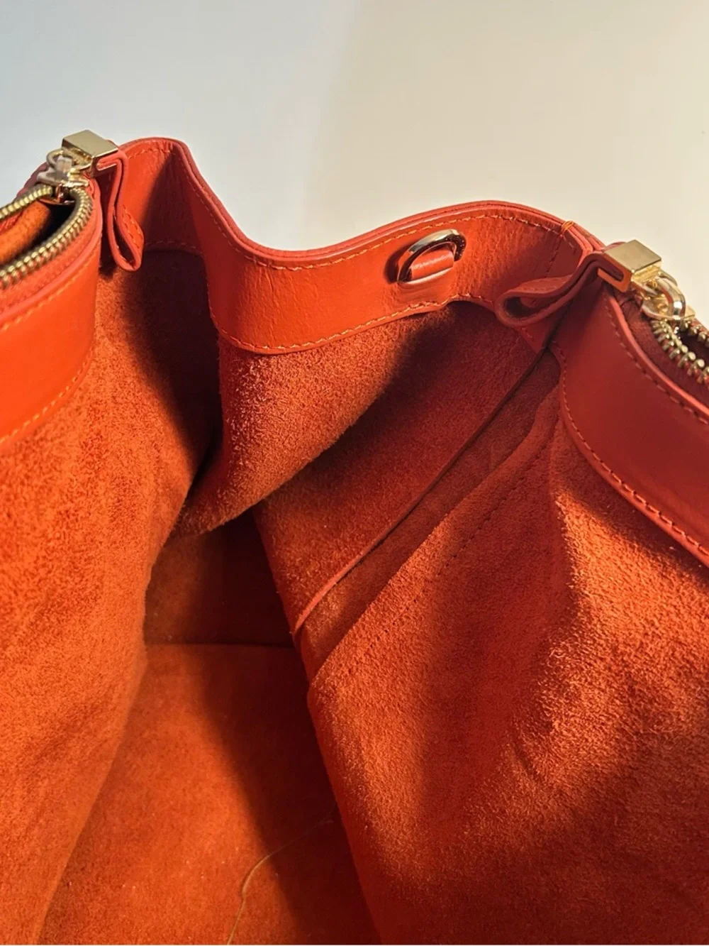 Teddy Blake Orange Croc-Embossed Leather Satchel Purse - Picture 10 of 10